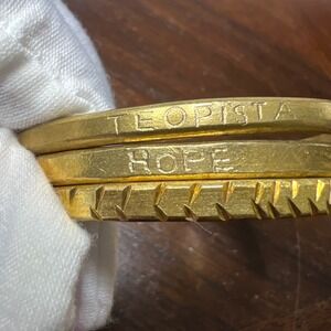 SSEKO SAY-KO DESIGNS JEWELRY Brass Brave Cuff Bracelets Bangle Set HOPE/TEOPISTA